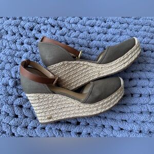 MICHAEL Michael Kors Espadrille Wedges with Ankle Strap, new but no box, sz 8